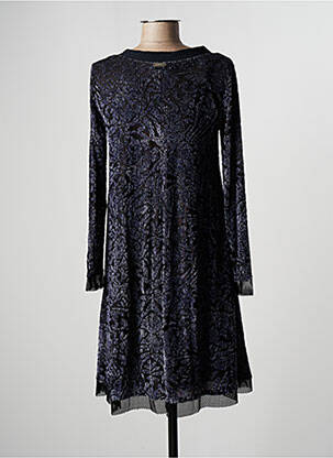 Robe courte coupe évasée manches longues noir 3322 femme