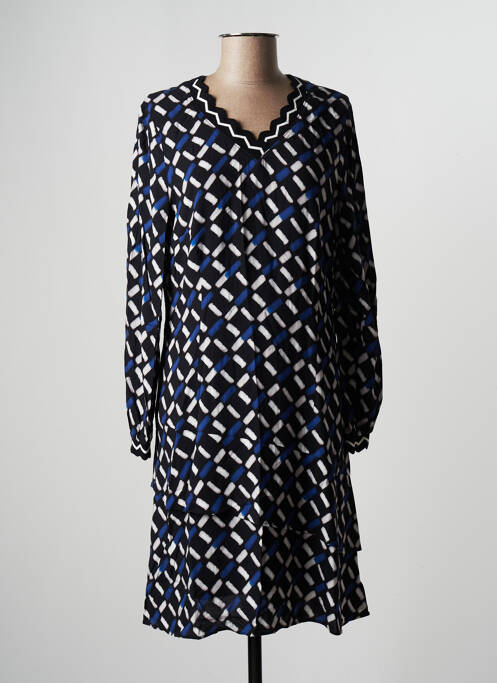 Robe mi-longue manches longues manches longues noir PAUSE CAFE femme