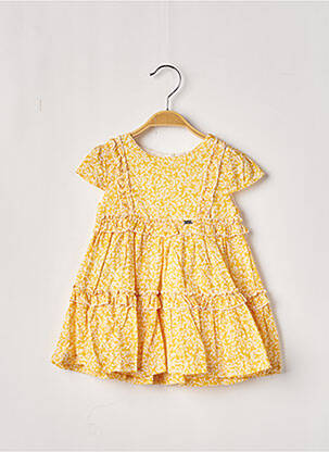 Robe mi-longue manches courtes manches courtes jaune MAYORAL fille