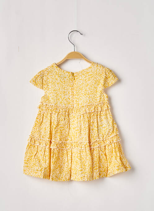 Robe mi-longue fermeture zippée au dos manches courtes jaune MAYORAL fille