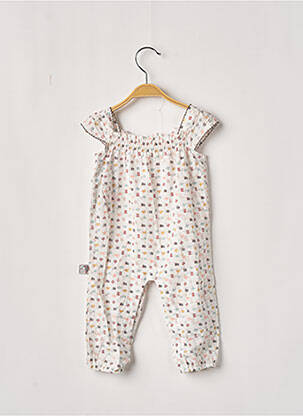 Combi-pantalon imprimé fantaisie manches courtes blanc BOBOLI fille