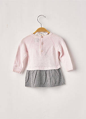 Robe mi-longue col rond manches longues rose BOBOLI fille