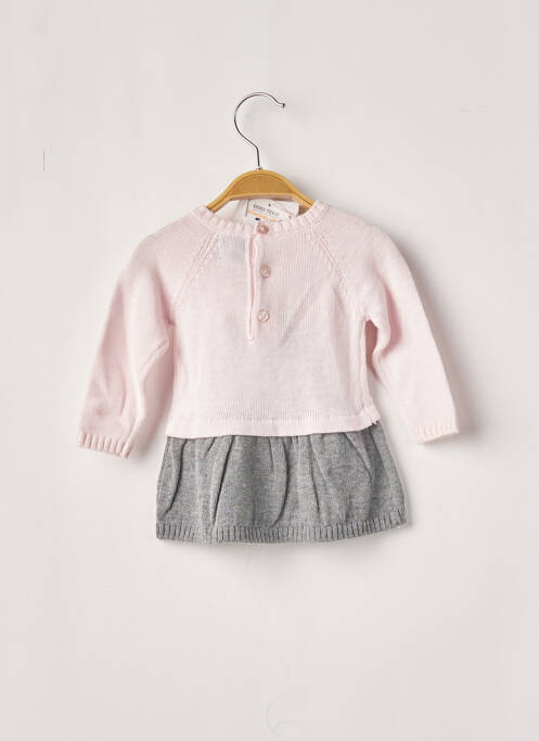 Robe mi-longue col rond manches longues rose BOBOLI fille