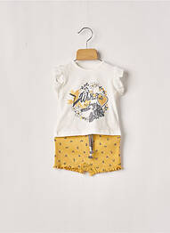 Ensemble short manches courtes jaune BOBOLI fille