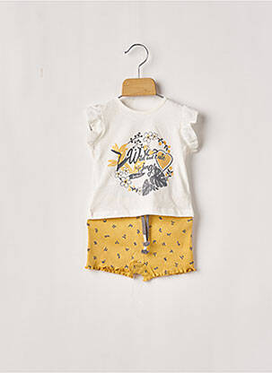 Ensemble short imprimé fleurs jaune BOBOLI fille