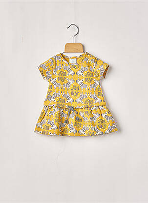 Robe mi-longue manches courtes manches courtes jaune BOBOLI fille