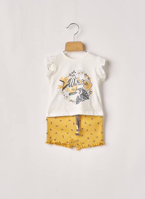 Ensemble short manches courtes jaune BOBOLI fille