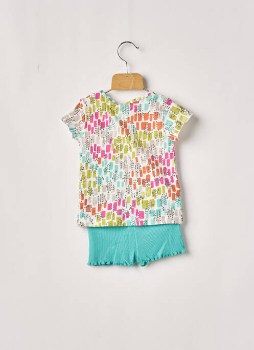 Ensemble short col rond bleu BOBOLI fille