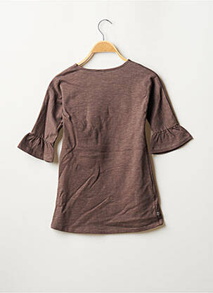 Robe mi-longue col rond manches 3/4 gris BOBOLI fille