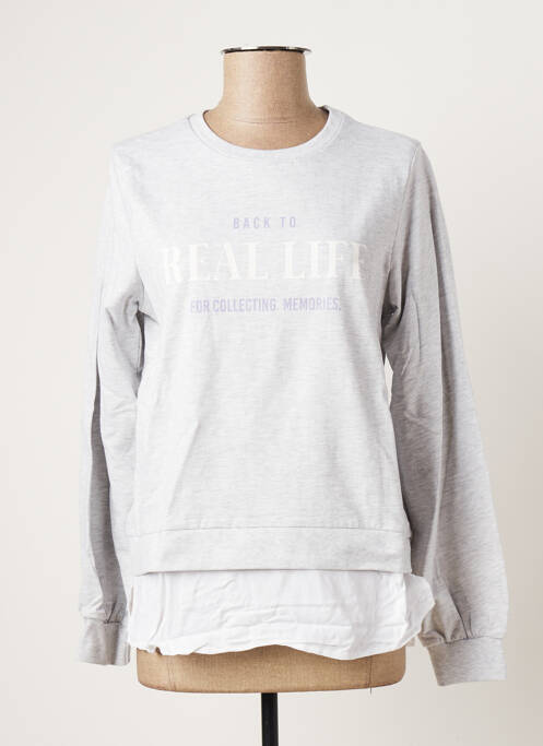 Sweat-shirt tissage jersey manches longues gris TIFFOSI fille