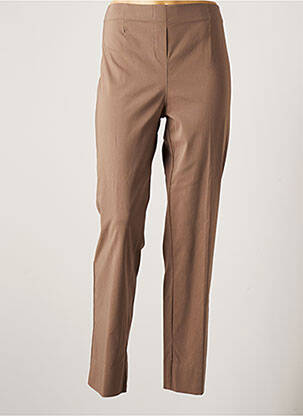Pantalon 7/8 taille haute taille haute marron MODE DE PARIS femme