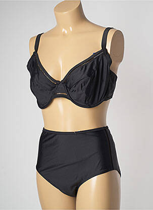 Maillot de bain 2 pièces avec armature haut soutien-gorge emboitant noir SANS COMPLEXE femme