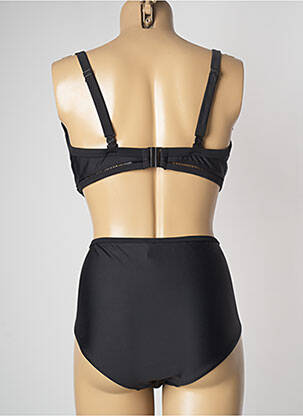 Maillot de bain 2 pièces fermeture clip haut soutien-gorge emboitant noir SANS COMPLEXE femme