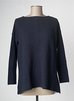Pull tissage chiné manches longues bleu A.POIL femme