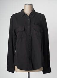 Chemisier poches poitrine manches longues noir FIVE femme