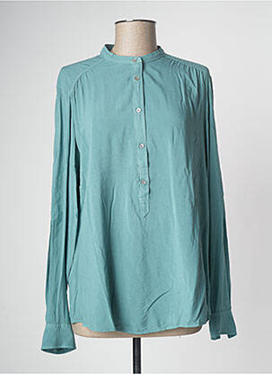 Blouse tissage popeline manches longues vert HARTFORD femme