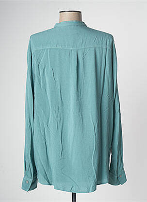 Blouse tissage popeline manches longues vert HARTFORD femme