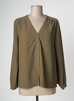 Chemisier poches poitrine manches longues vert ATHÉ femme