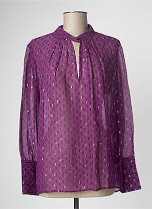 Blouse imprimé fantaisie manches longues violet BA&SH femme