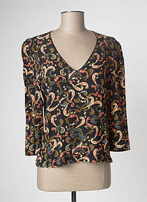 Blouse manches 3/4 manches 3/4 noir PABLO femme