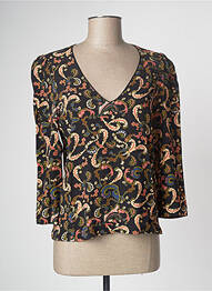 Blouse manches 3/4 manches 3/4 noir PABLO femme