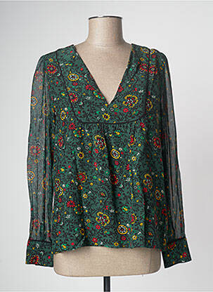 Blouse imprimé fleurs manches longues vert BA&SH femme