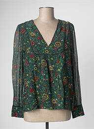Blouse imprimé fleurs manches longues vert BA&SH femme