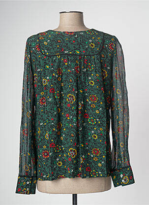Blouse imprimé fleurs manches longues vert BA&SH femme