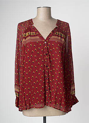 Chemisier tissage crêpe manches longues rouge BA&SH femme