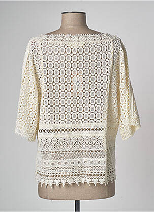 Top col carré manches 3/4 beige ATHÉ femme