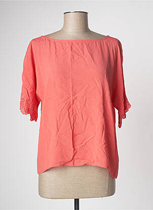 Blouse tissage crêpe manches courtes orange ATHÉ femme
