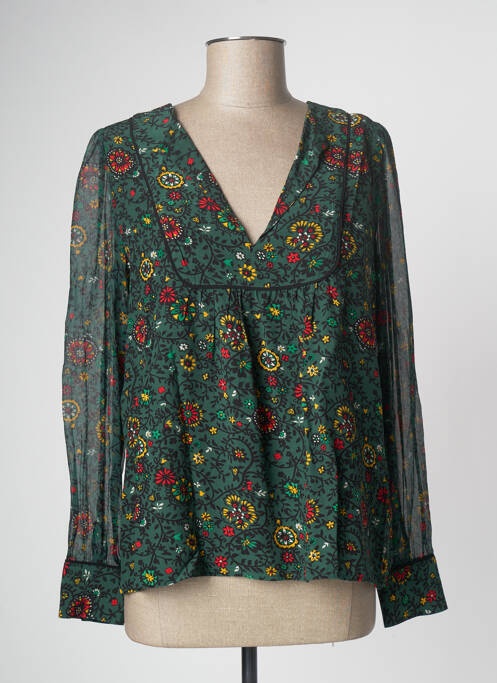 Blouse imprimé fleurs manches longues vert BA&SH femme