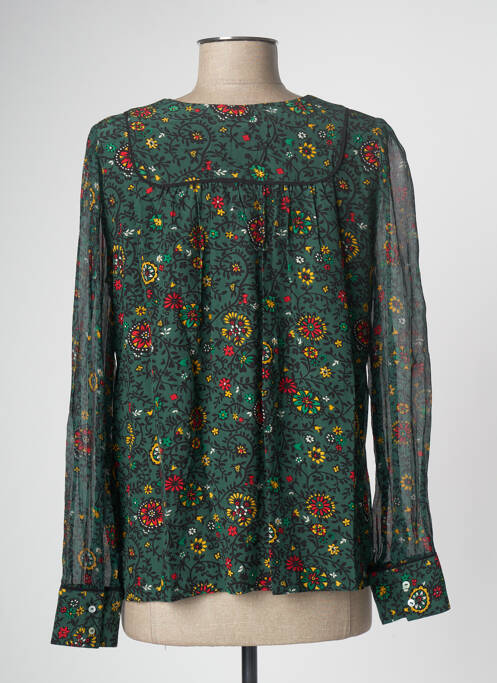 Blouse imprimé fleurs manches longues vert BA&SH femme