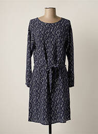 Robe mi-longue coupe fluide manches longues bleu HARTFORD femme