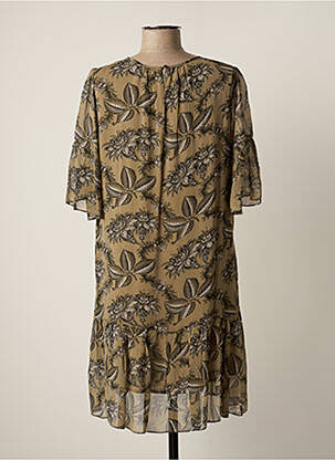 Robe mi-longue imprimé fleurs manches courtes vert VANESSA BRUNO femme