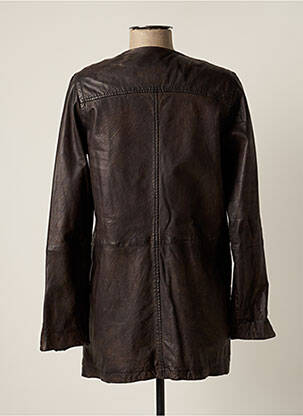 Veste en cuir poches marron HARTFORD femme
