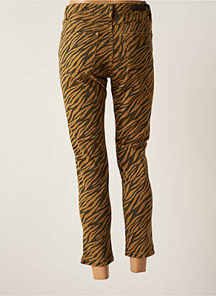 Pantalon 7/8 taille haute taille haute marron DENIM STUDIO femme