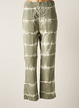 Pantalon droit stretch taille haute vert ACQUAVERDE femme