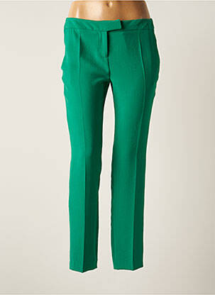Pantalon droit fermeture zippée sous rabat avec crochet taille normale vert BA&SH femme