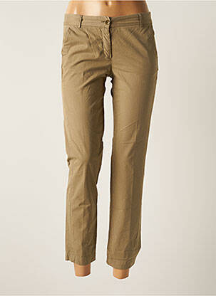 Pantalon 7/8 tissage popeline taille normale beige HARTFORD femme