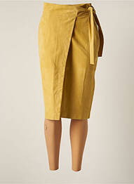 Jupe mi-longue taille à pinces jaune BA&SH femme