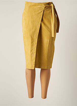 Jupe mi-longue taille à pinces jaune BA&SH femme