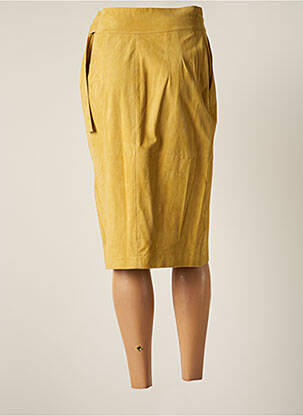 Jupe mi-longue taille à pinces jaune BA&SH femme