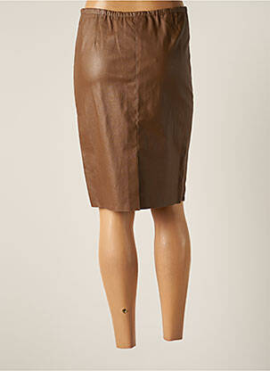 Jupe mi-longue stretch marron MAX & MOI femme