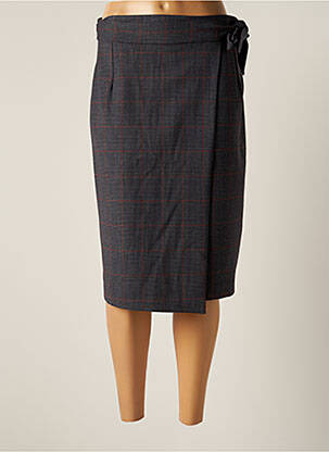 Jupe mi-longue stretch gris PABLO femme
