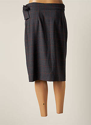 Jupe mi-longue stretch gris PABLO femme