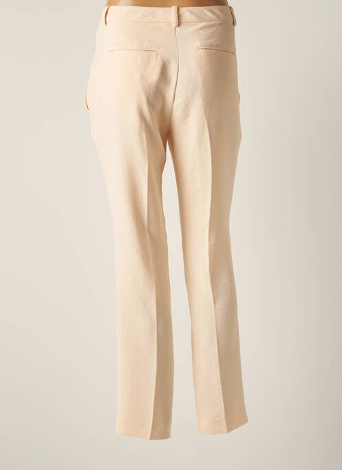 Pantalon droit fermeture zippée sous rabat avec crochet taille haute rose BA&SH femme