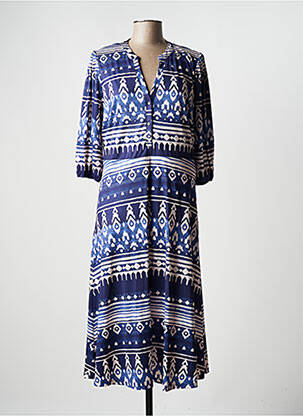 Robe longue bleu K-DESIGN pour femme