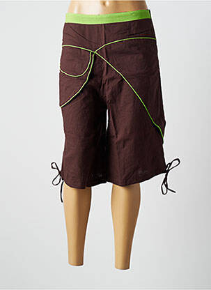 Bermuda tissage popeline taille normale vert DIPAWALI femme