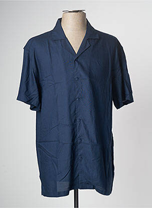 Chemise manches courtes col tailleur bleu TIFFOSI homme